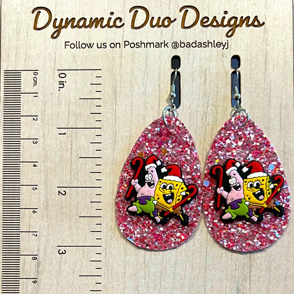 Christmas SpongeBob & Patrick earrings